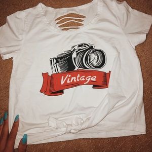 SOLD** cropped “vintage” shirt w/ tie